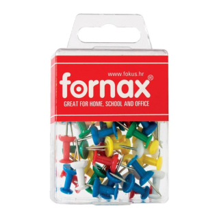 Pripináčiky do korkovej tabule 50ks Fornax BC-23 mix farieb