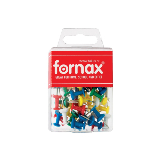 Pripínačky do korkovej tabule 50ks, mix farieb, Fornax BC-23