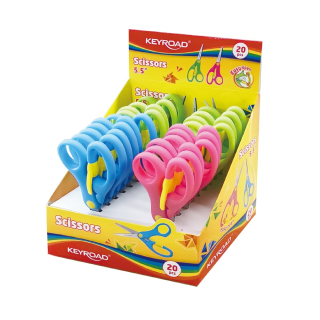 Nožnice 13cm s tupým hrotom, mix farieb, 20ks/displej, KeyRoad ForKids