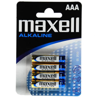 Batéria AAA mikrotužková LR03 alkalická 4ks v balení, MAXELL