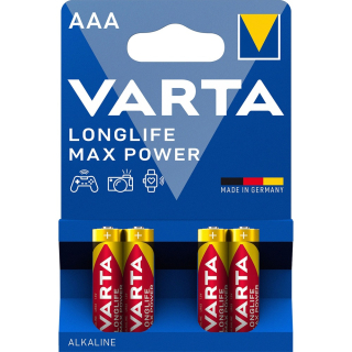 Batéria AAA mikrotužková LR03 alkalická 4ks v balení, VARTA LONGLIFE Max Power
