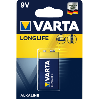 Batéria 9V alkalická 6LR61, VARTA LONGLIFE