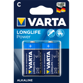 Batéria alkalická LR14 C malý monočlánok, 2ks, VARTA LONGLIFE Power