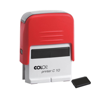 Pečiatka 10x27mm Colop Printer C10 červená/poduška čierna
