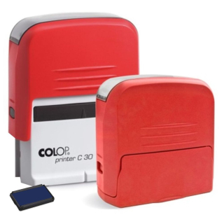 Pečiatka 18x47mm Colop Printer C30 červená/poduška modrá