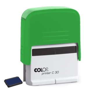 Pečiatka 18x47mm Colop Printer C30 zelená/poduška modrá