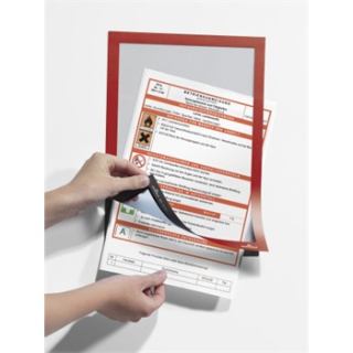 Informačný panel samolepiaci A4, červený, Durable DURAFRAME®