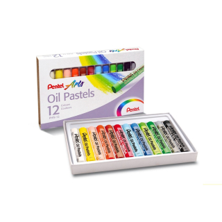 Olejové kriedové pastely, 12 farieb, Pentel PHN-12U