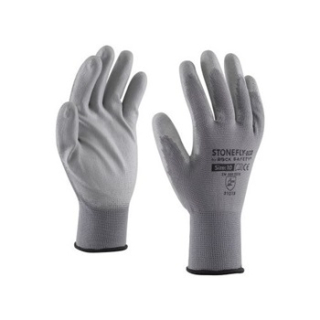 Pracovné rukavice polyesterové s PU dlaňou, veľkosť č. 9 (L)