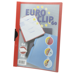 Rýchloviazač A4 s klipom 60 listov Durable Euroclip červený