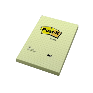 Samolepiaci bloček 102x152mm 100 lístkov 3M 662 Post-It žltý štvorčekový