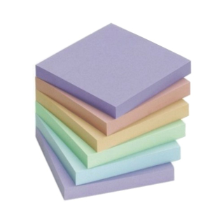 Samolepiaci bloček 75x75mm 6x100 lístkov Info Notes mix pastelových farieb