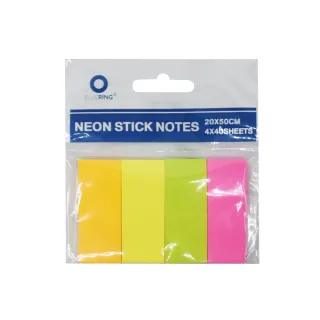 Samolepiace záložky papierové 20x50mm 4x40 lístkov Bluering® neon colors