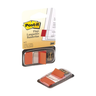 Samolepiace záložky plastové 25,4x43,2mm 50 lístkov 3M Post-it oranžové