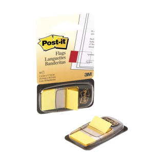 Samolepiace záložky plastové 25,4x43,2mm 50 lístkov 3M Post-it žlté