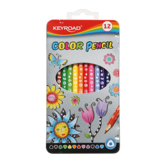 Sada farebných ceruziek Keyroad 12 farieb v kovovej krabičke