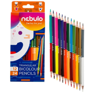 Sada dvojfarebných ceruziek Nebulo 12ks/24farieb