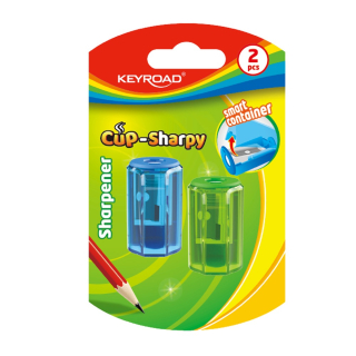 Strúhadlo 1-dierové Keyroad CupSharpy mix farieb 2ks v balení