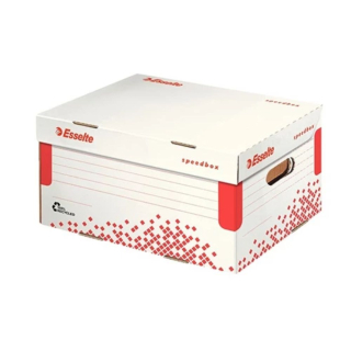 Archívna krabica s výklopným vekom Esselte Speedbox bielo-červená S
