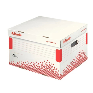 Archívna krabica s výklopným vekom Esselte Speedbox bielo-červená M