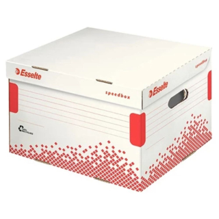 Archívna krabica s výklopným vekom Esselte Speedbox bielo-červená L