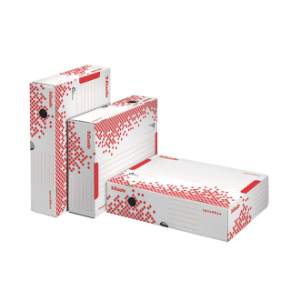Archívny box A4 80mm Esselte Speedbox bielo-červený s výklopným vekom