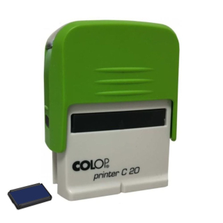 Pečiatka 14x38mm Colop Printer C20 zelená/poduška modrá