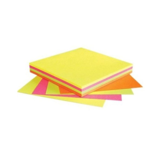 Samolepiaci bloček 75x75mm 100 lístkov Info Notes mix žiarivých farieb