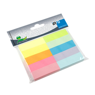 Samolepiace záložky papierové 15x50mm 10x100 lístkov Info GLN mix farieb