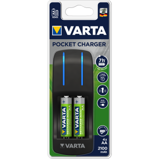 Nabíjačka batérií + 4x AA 2100 mAH, VARTA Pocket Charger