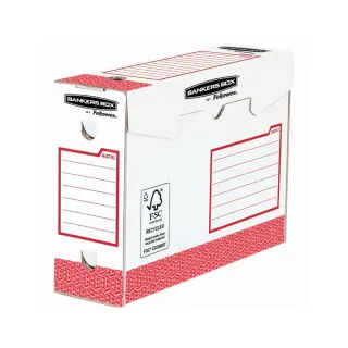 Archívny box extra silný 100mm Fellowes Bankers Box Basic 20ks bielo-červený