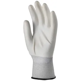 Pracovné rukavice polyesterové s PU dlaňou veľkosť č. 8 (M) biele